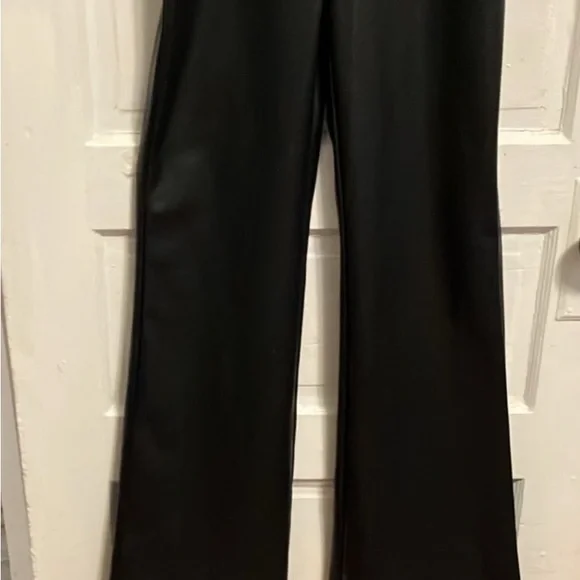 Zara Elegant Black Strapless faux leather jumpsuit size small - Picture 2 of 8